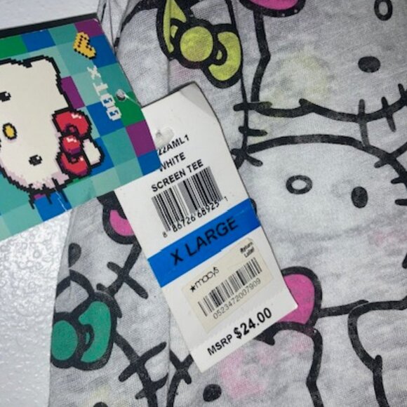 HELLO KITTY BY SANRIO KITTY GALORE 2014 HIGH-LOW SHIRT TOP COTT/POLY NWT (JR) XL - Picture 13 of 14